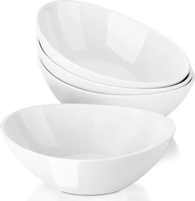Produktbild von Famanu Servierschalen Set 4-teilig - Weißes Porzellan, modern und stapelbar