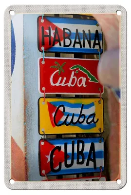Produktbild von Blechschild Reise 12x18cm Cuba  Karibik Havana Reiseziel Dekoration