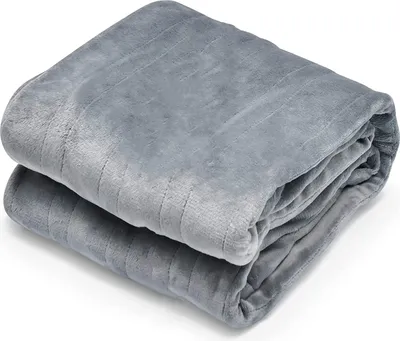 Produktbild von Heizdecke mit Abschaltautomatik, Elektrische Kuscheldecke mit 4 Heizstufen & 8H Timer & Überhitzungsschutz, Wärmedecke waschbar, Flanell (180 x 130 cm, Grau)