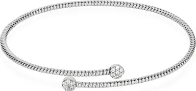 Produktbild von 18cm flexibel Armspange Zirkonia Weiß 925 Silber Armband verdreht 2,0mm Breit