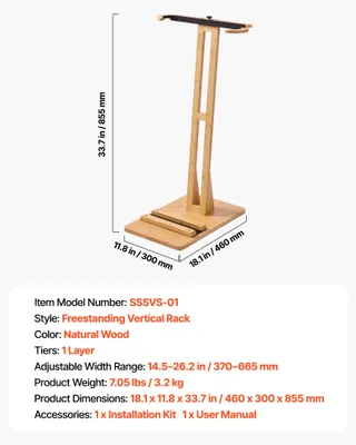 Imagen del producto de Soportes para tablas de surf, con estantes ajustables, construcción duradera, 1 estante