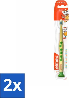 Produktbild von Elmex - Zahnbürste - Weiche Lernzahnbürste (0-3 Jahre) - Kleinkindpflege - 1 Zahnbürste - Vorteilspack - 2 Stücke