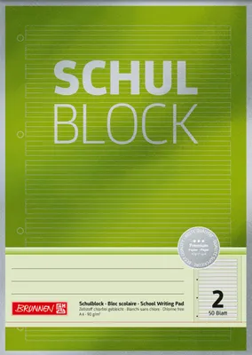 Image de BRUNNEN Bloc-notes Premium DIN A4 ligné 2e année scolaire