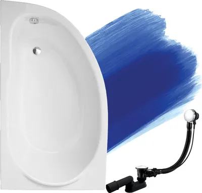 Produktbild von BADLAND Eckbadewanne Badewanne Miki LINKS 145x85 mit Ablaufgarnitur und Füßen GRATIS ohne Verkleidung