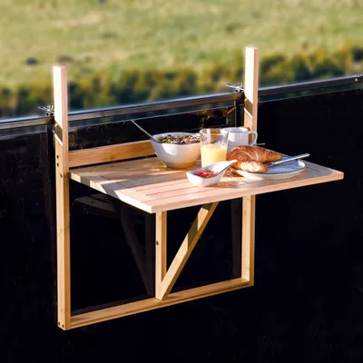 Produktbild von KESPER Balkonhängetisch aus Bambus, 64 cm x 44 cm x 72 cm 5885013