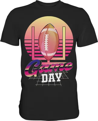 Produktbild von Retro Vaporwave Spieltag American Football T-Shirt – Black / 5XL