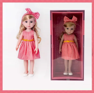Produktbild von PLEJO Puppe mit blonden Haaren, 38 cm, rotes Kleid