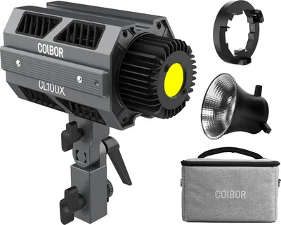 Zdjęcie produktu dla COLBOR CL100X Studyjne światło fotograficzne COB, 110 W, światło wideo LED z dwukolorową temperaturą barwową, 2700 K šC 6500 K, CRI97+, ściemnialne, 10 efektów świetlnych, sterowanie APP z mocowaniem Bowens, odbłyśnik, torba do vlogowania, transmisji na żywo, portretów, produktów, fotografii ślubnej