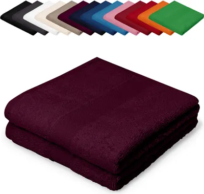 Produktbild von DOPPELPACK Gästetücher 30x50 cm Gästehandtücher Kinderhandtücher Babyhandtücher 100% Baumwolle, Farbe: Brombeere