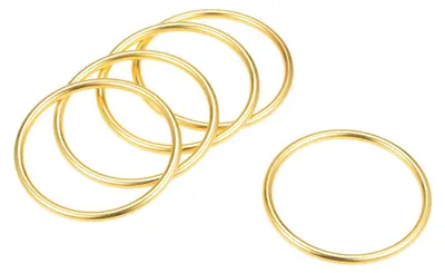 5 O-Ringe aus Zinklegierung, 45 mm, Gold, DIY