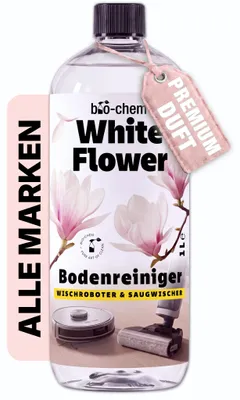 Produktbild von bio-chem Wischroboter & Saugwischer Reinigungsmittel Konzentrat 1L – Duft WHITE FLOWER | Kompatibel mit Roborock, Dreame, Ecovacs, Tineco, iRobot,MOVA