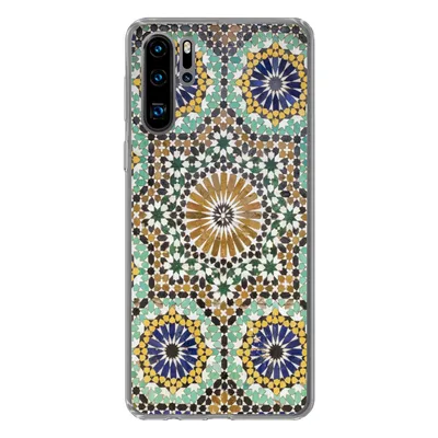 Produktbild von MuchoWow® Handyhülle Schutzhülle Hülle für Huawei P30 Pro Eine Nahaufnahme eines marokkanischen Mosaiks Silikon Softcase Handy Hülle - Schutzdeckel