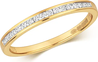 Produktbild von Funkelndes Feuer 9 Karat (375) Gold Halb Eternity Damen - Diamant Ring Brillant-Schliff 0.15 Karat H - SI3-I1, 51 (16.2); TRS319169KYRSL