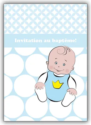 Produktbild von 4x Edle französische Designer Einladungskarte zur Taufe, blau: Invitation au baptême