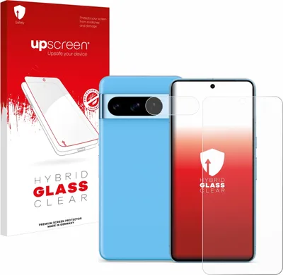 Produktbild von upscreen Schutzglas für Google Pixel 8 Pro (Display+Kamera) Schutzfolie Panzer Folie Glas Display Schutz klar
