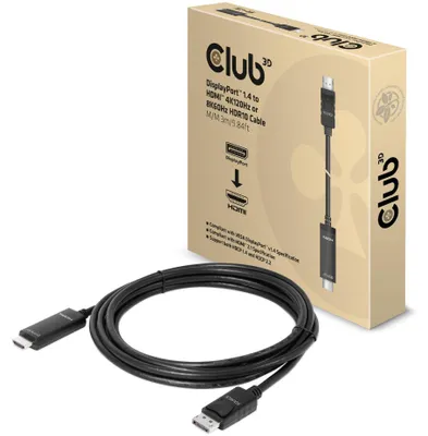 Produktbild von Club3D Kabel DisplayPort 1.4 > HDMI HDR 8K60Hz aktiv 3m retail