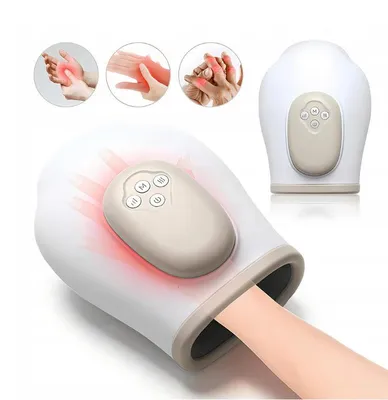 Immagine prodotto di Massaggiatore per le mani senza fili, con funzione di riscaldamento e compressione: 5 modalità, alimentato a batteria – Allevia dolori alle mani e alle articolazioni