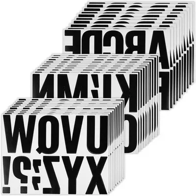 Produktbild von Grosse Selbstklebende Buchstaben Aufkleber - 30 Blätter von 10cm für Wanddekoration, Brief und Tisch (Schwarz)