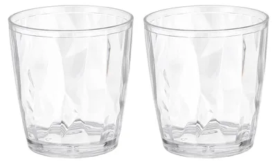 2 Kunststoff-Trinkbecher 210 ml unzerbrechlich stapelbar transparent