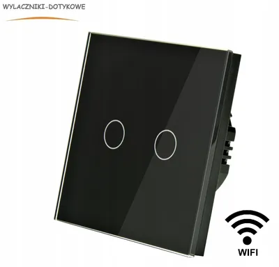 Produktbild von Indual Glas Smart Touch-Schalter Doppel Schwarz WLAN