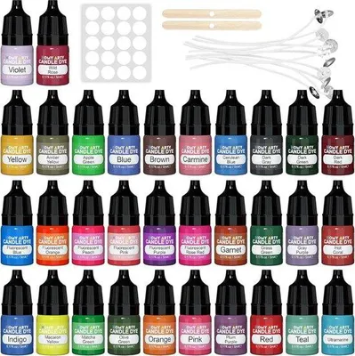 Produktbild von Famanu Flüssige Kerzenfarbstoff - 32 Farben für DIY Kerzenkreationen
