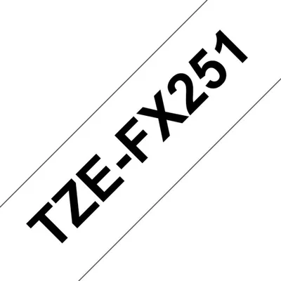 Produktbild von Brother TZE-FX251 Etiketten erstellendes Band Schwarz auf weiss