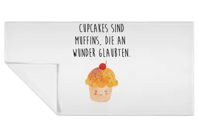 Produktbild von Mr. & Mrs. Panda Flauschtuch Cupcake - Weiß - Geschenk, Muffin, kleines Handtuch, 50x100, Frotteehandtuch, Lustige Sprüche, Cupcakes, gesichtstuch, Wunder, Küche Spruch