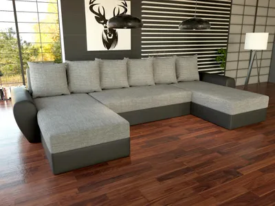A sectional sofa in a modern living room setting.