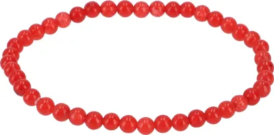 Produktbild von Mala Armband, Handmala, Buddhistischer Schmuck, Perlenarmband 4 mm - Calcedon, Rot, Halbedelstein, Armreifen & Armbänder Modeschmuck