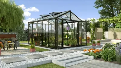 Obrázok produktu pre Vitavia "Zeus Comfort 10000" skleník čierny 10,0 m² 3 mm tvrdené bezpečnostné sklo, 10 mm HKP