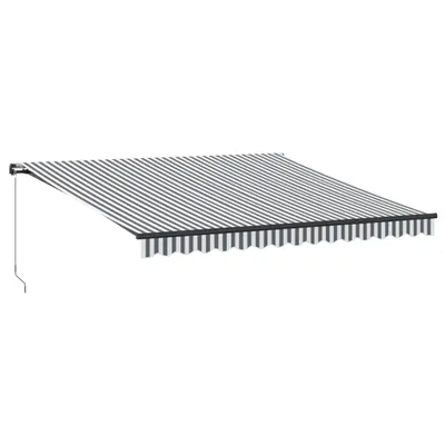 Obrázok produktu pre Ručne zaťahovacia markíza antracit a biela 400x350 cm