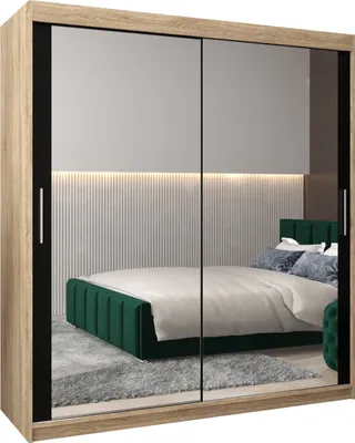 Produktbild von Kleiderschrank, Schiebetürenschrank Schlafzimmer, Schrank mit Spiegel TOKYO 3 180 cm