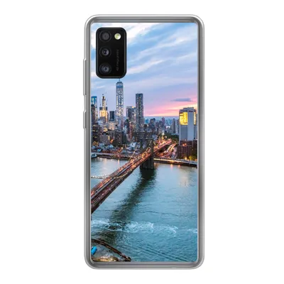 Produktbild von MuchoWow® Handyhülle Schutzhülle Hülle für Samsung Galaxy A41 New Yorker Skyline an der Brooklyn Bridge Silikon Softcase Handy Hülle - Mobiltelefon