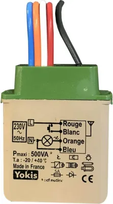 Productafbeelding van Inbouw tijdschakelaar voor radiofrequentiebediening, vermogen 500 W - URMET YOKIS - MTV500ERP