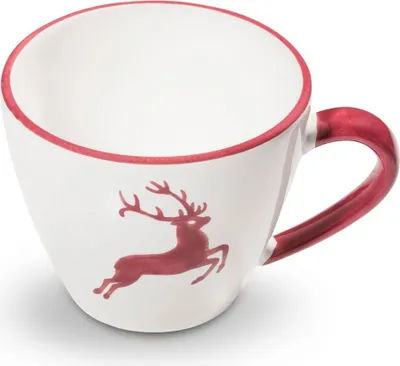 Produktbild von Gmundner Keramik Bordeauxrot Hirsch Kaffeetasse Gourmet 0,2 Liter
