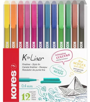 Produktbild von Kores K- Fineliner farbsortiert 0.4 mm 12 St.