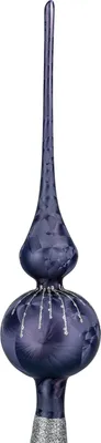 Produktbild von Weihnachtsbaumspitze | Groß 35cm in "Ice Graphit Silber Regen"