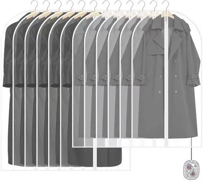 Produktbild von Kleiderhüllen 12 Stück transparent 60x120cm schutzbeutel
