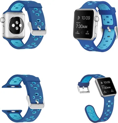 Obrázok produktu pre Pre Apple Watch Series 9 8 7 41 / 6 SE 5 4 40 / 3 2 1 38 mm plastové / silikónové hodinky Watch Smart Sport Strap Dark Blue