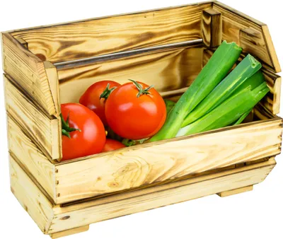 Produktbild von Schmales Küchenregal 40x22x29 cm in geflammt Gemüsekiste Obsthorde Gemüsekorb Obstschale Holzkiste Obstkiste