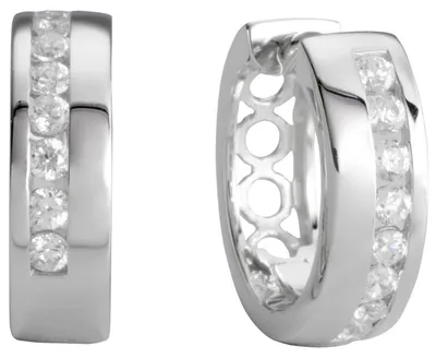 Produktbild von Miamar Damen SCR08 Creolen Silber Zirkonia Weiß