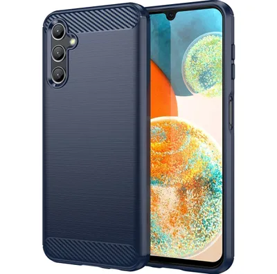 Produktbild von Mobigear Brushed Slim Samsung Galaxy A14 Hülle Flexibles TPU Backcover - Blau