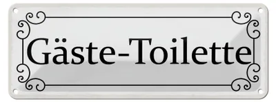 Produktbild von Blechschild Gäste - Toilette, 27 x 10 cm, Blechschilder Spruch Wegweiser Wc Bad
