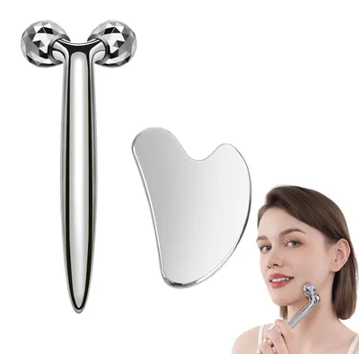Obrázek produktu pro 3D masážní váleček a sada Gua Sha pro zpevnění pleti