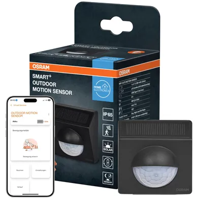 Obrázok produktu pre Vonkajší detektor pohybu OSRAM SMART+ WIFI v antracitovej farbe, krytie IP65, pre aplikácie inteligentného domu vo vonkajších priestoroch