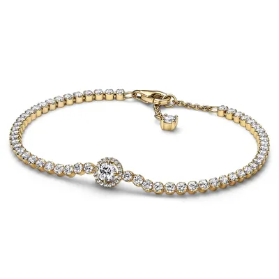 Obrázok produktu pre Pandora náramok 569416C01 Šumivé halo tenis 14k pozlátené 20