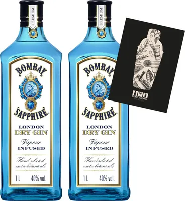 Produktbild von Bombay Sapphire Distilled London Dry Gin,2er Set - 2x 1L (40% vol) Vapour infused - [Enthält Sulfite]