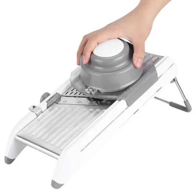 Produktbild von Gemüsehobel, 30×14cm Verstellbar Edelstahl Gemüseschneider Manuell für Obst Gemüse Kartoffeln Tomaten Zwiebeln Käse Salate