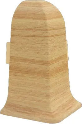Produktbild von VILO IZZI Außenecke für PVC Sockelleisten (2 Stück) – Wasserfestes Eckstück für Fußleisten – Helle Eiche / Helles Holz