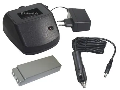 Produktbild von Ladegerät + Akku für Kransteuerung inkl. Netzteil 100V-240V + 12-24V KFZ 1-Ladefach für Palfinger Scanreco 590 592 593